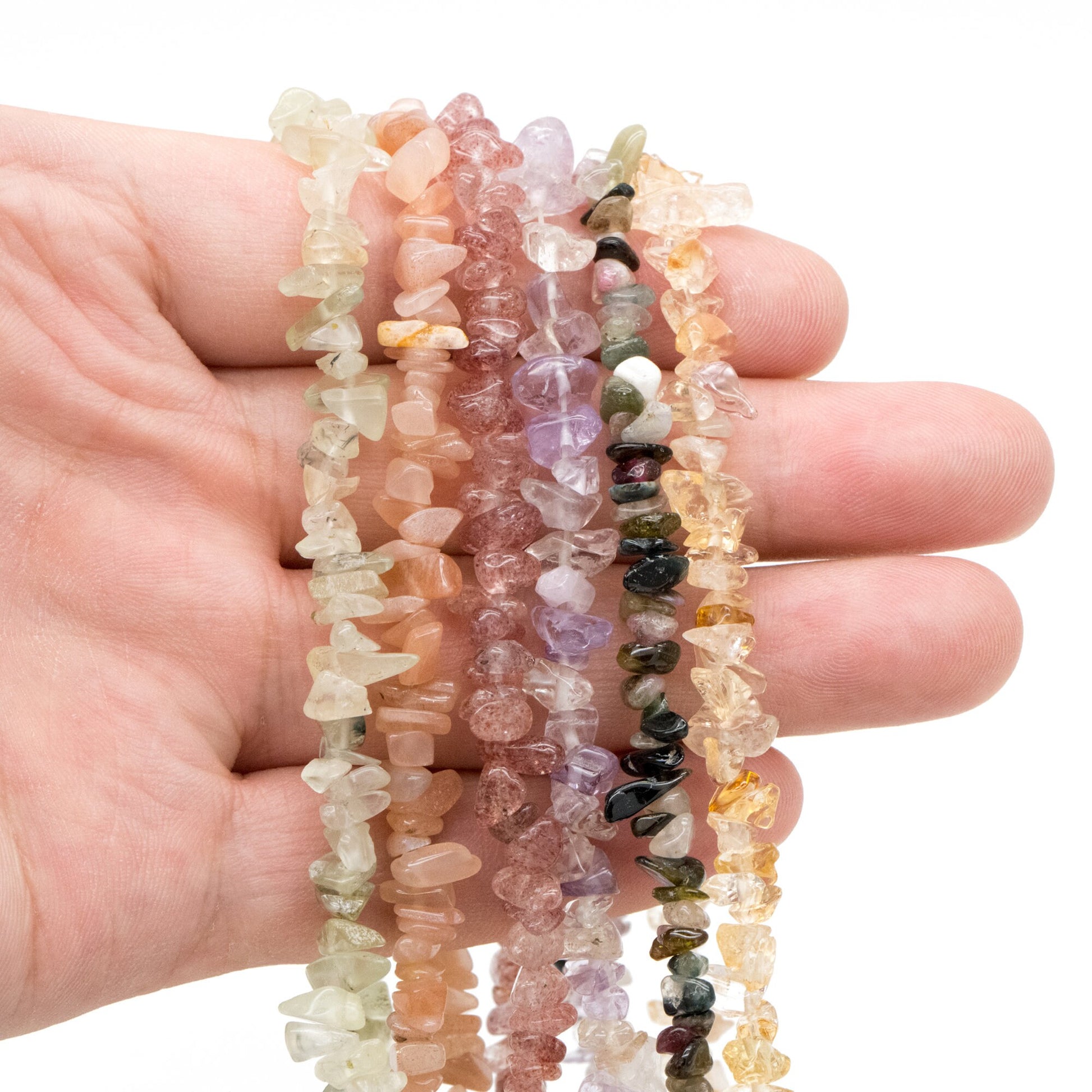 Natural Gemstone Chips Beads Irregular Shaped Freeform Loose Beads Findings with hole for DIY Jewelry Making (TR-060)/ 30 Inches Strand