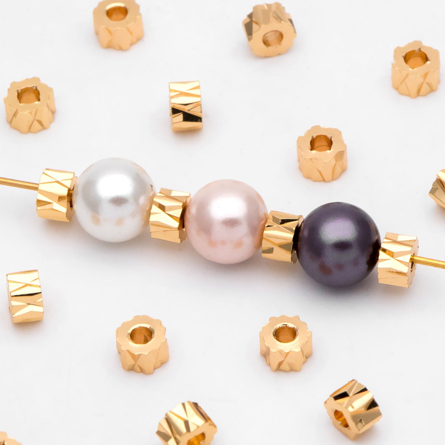 20pcs Gold Gear Round Spacer Beads 5mm, Jewelry Making Supplies Wholesale (GB-3191)