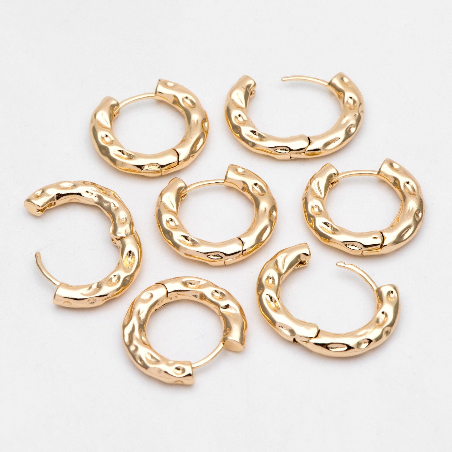 4pcs Gold Hoop Earrings, Gold Huggie Earrings, Gold Hoops, Huggies (GB-3267)