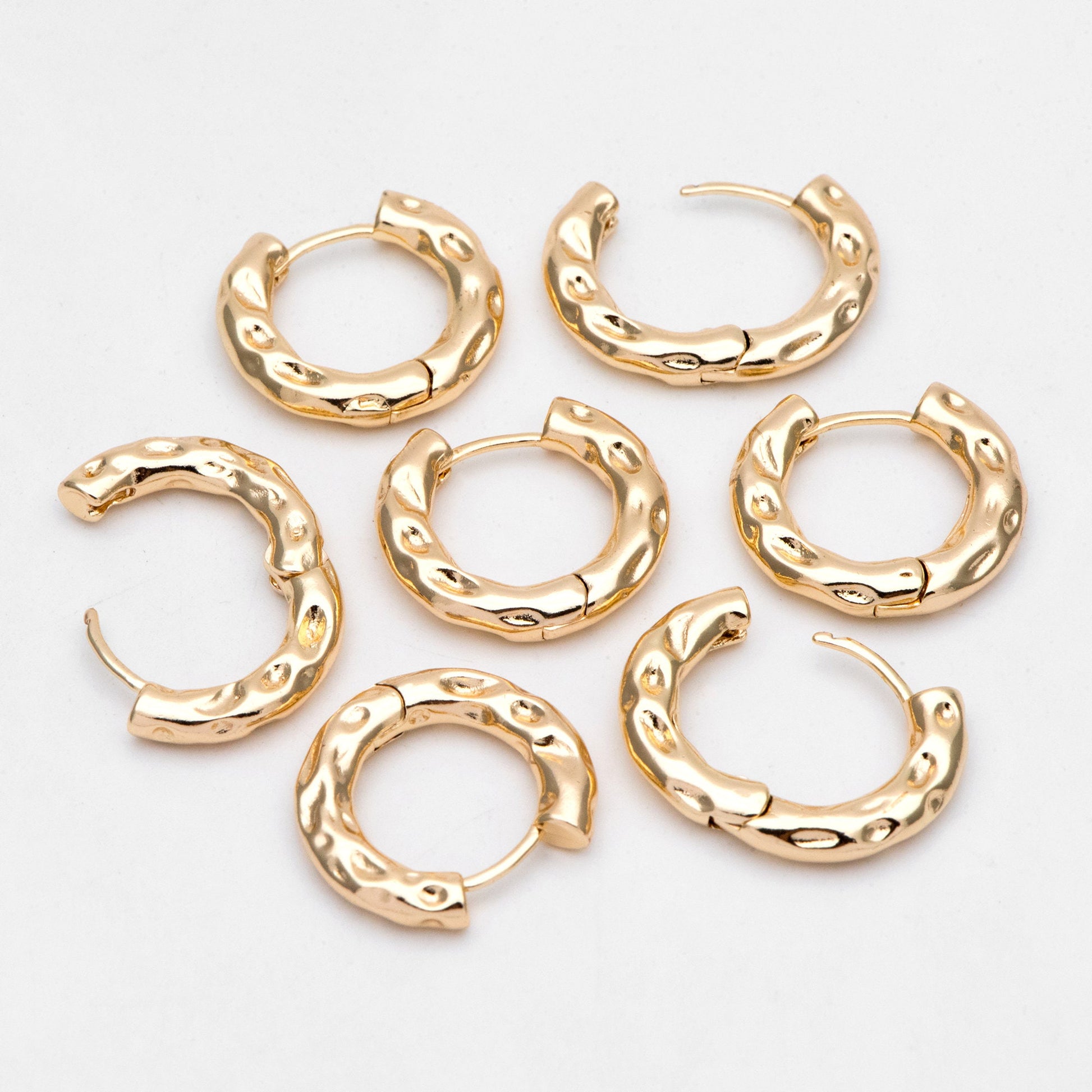 4pcs Gold Hoop Earrings, Gold Huggie Earrings, Gold Hoops, Huggies (GB-3267)