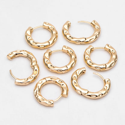 4pcs Gold Hoop Earrings, Gold Huggie Earrings, Gold Hoops, Huggies (GB-3267)