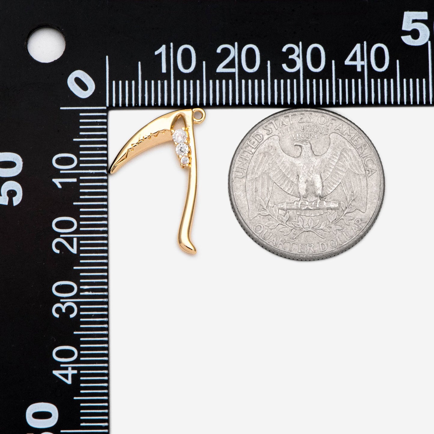 4pcs Gold/ Silver Scythe Pendant, Gothic Amulet, Witchcraft Wicca Amulet, Freak Jewelry, Jewelry Making Diy Material Supplies (GB-2645)