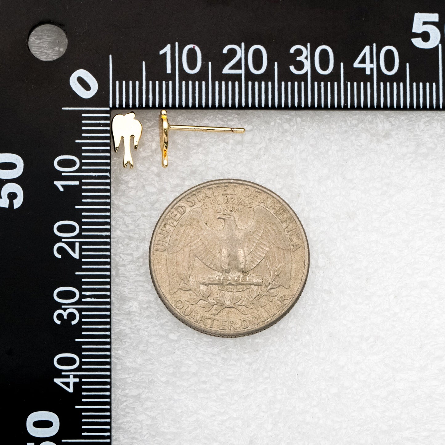 10pcs Gold Swallow Ear Posts 15x11mm, Gold Plated Brass Bird Stud Earrings (GB-3291)