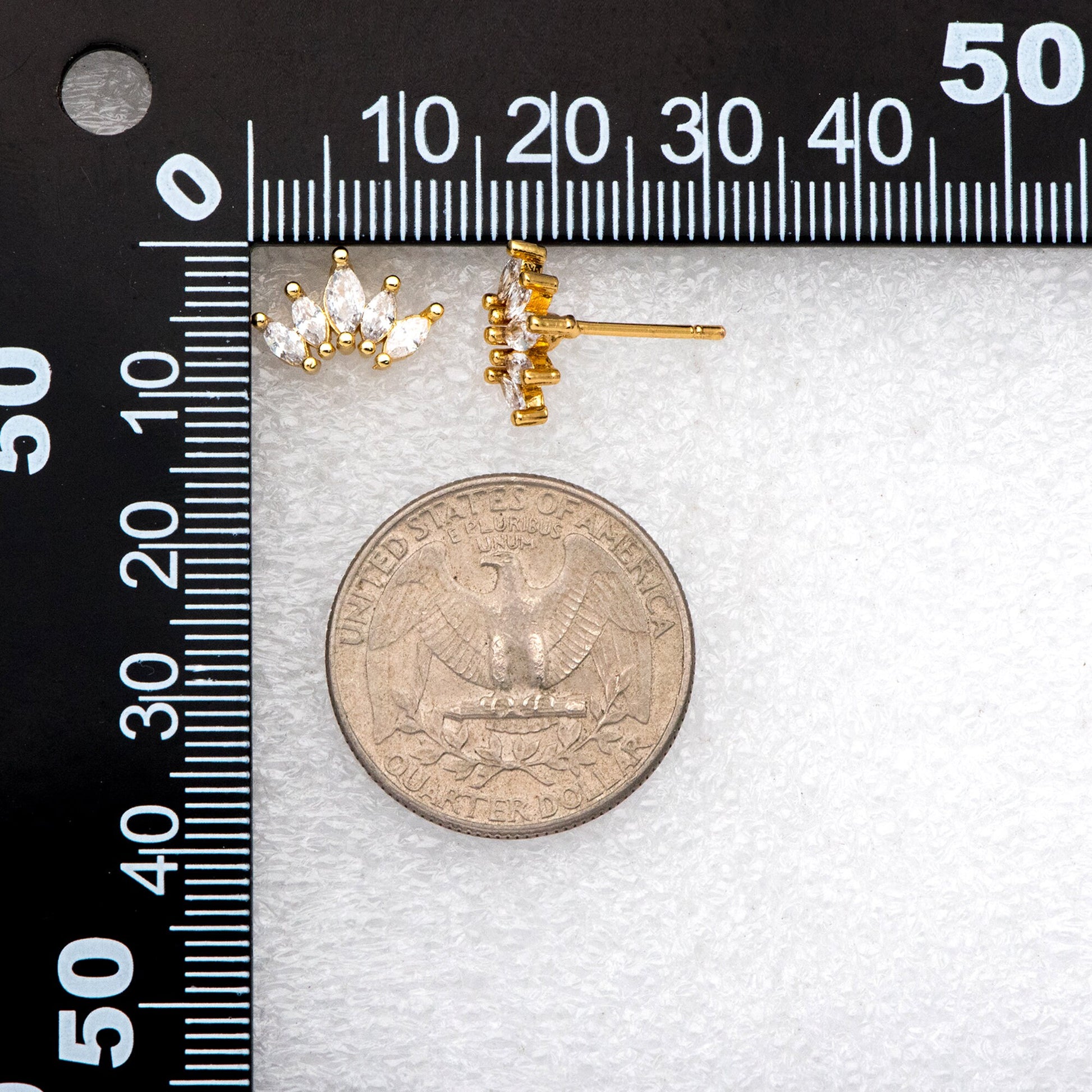 4pcs CZ Pave Leaf Earring, Flower Ear Posts, Dainty Earrings, Jewelry Making, Diy Material, Jewelry Supplies (GB-3243)