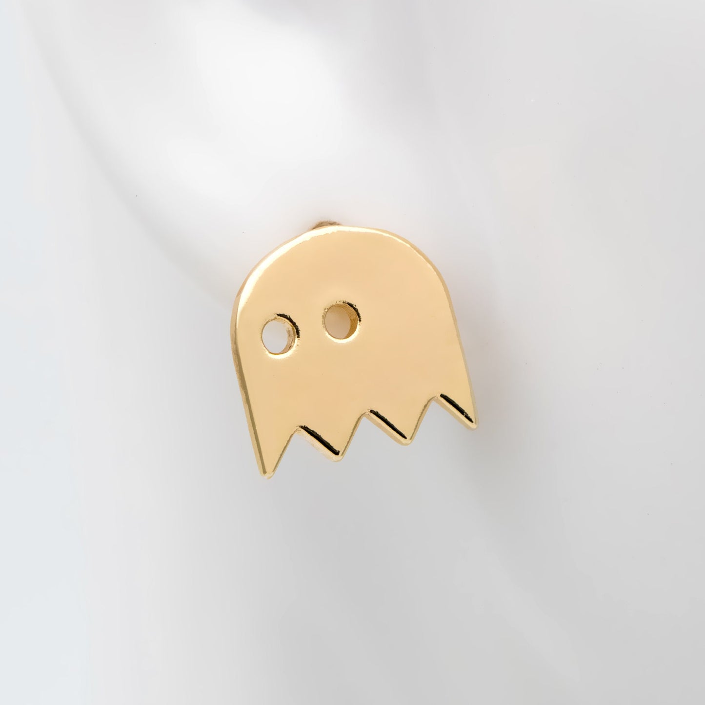 10pcs Gold Ghost Ear Posts 10x10mm, Gold Plated Brass Minimalist Stud Earrings (GB-3312-D)