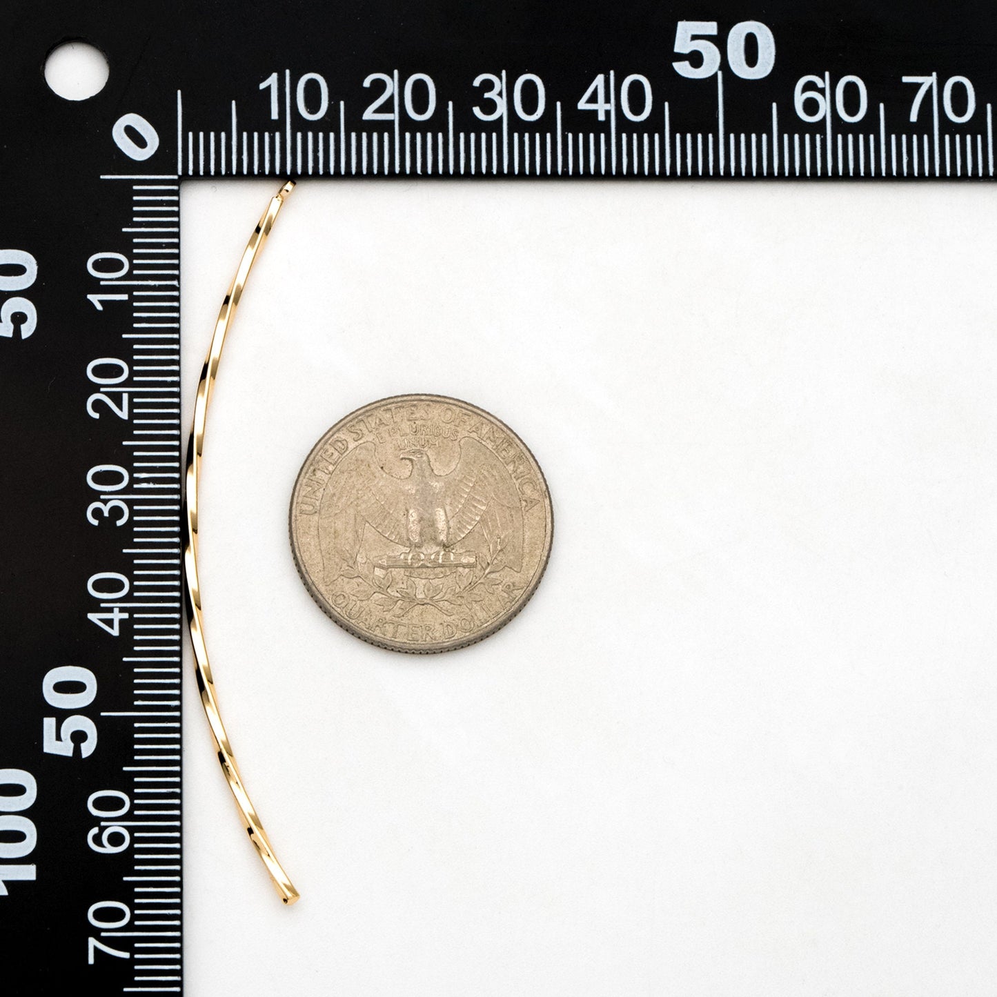 10pcs Gold plated Brass Twist Bar Pendants 66x10mm, Earring Component Charms (GB-3297)