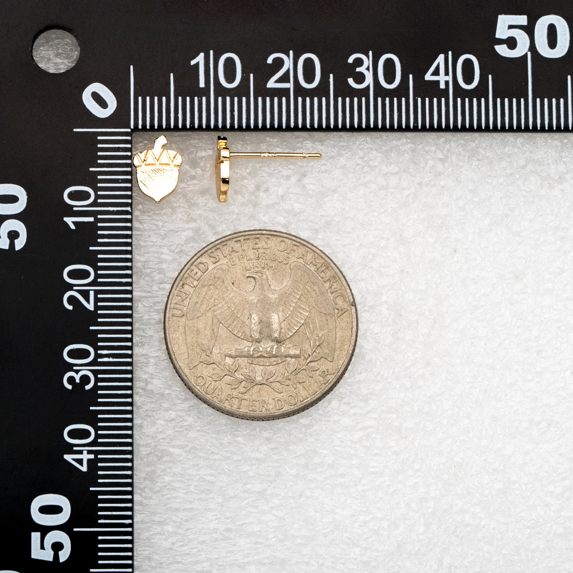 10pcs Gold/ Silver Acorn Ear Posts 8x8mm, Gold/ Rhodium Plated Brass Minimalist Stud Earrings (GB-3298)