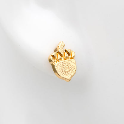 10pcs Gold/ Silver Acorn Ear Posts 8x8mm, Gold/ Rhodium Plated Brass Minimalist Stud Earrings (GB-3298)