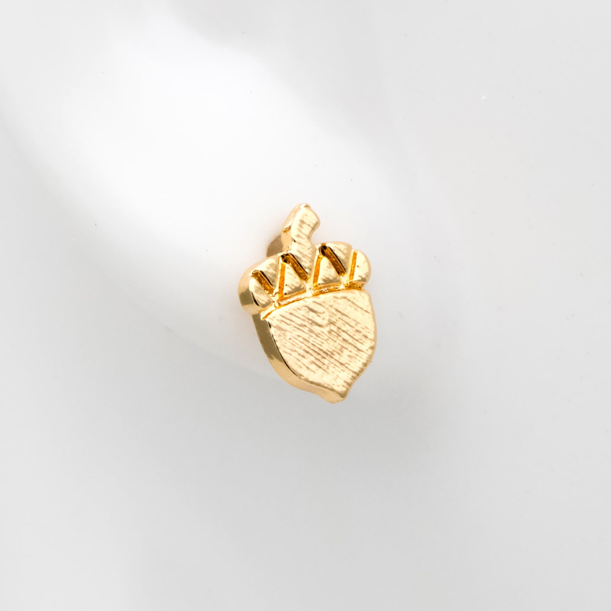 10pcs Gold/ Silver Acorn Ear Posts 8x8mm, Gold/ Rhodium Plated Brass Minimalist Stud Earrings (GB-3298)
