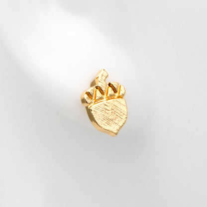 10pcs Gold/ Silver Acorn Ear Posts 8x8mm, Gold/ Rhodium Plated Brass Minimalist Stud Earrings (GB-3298)