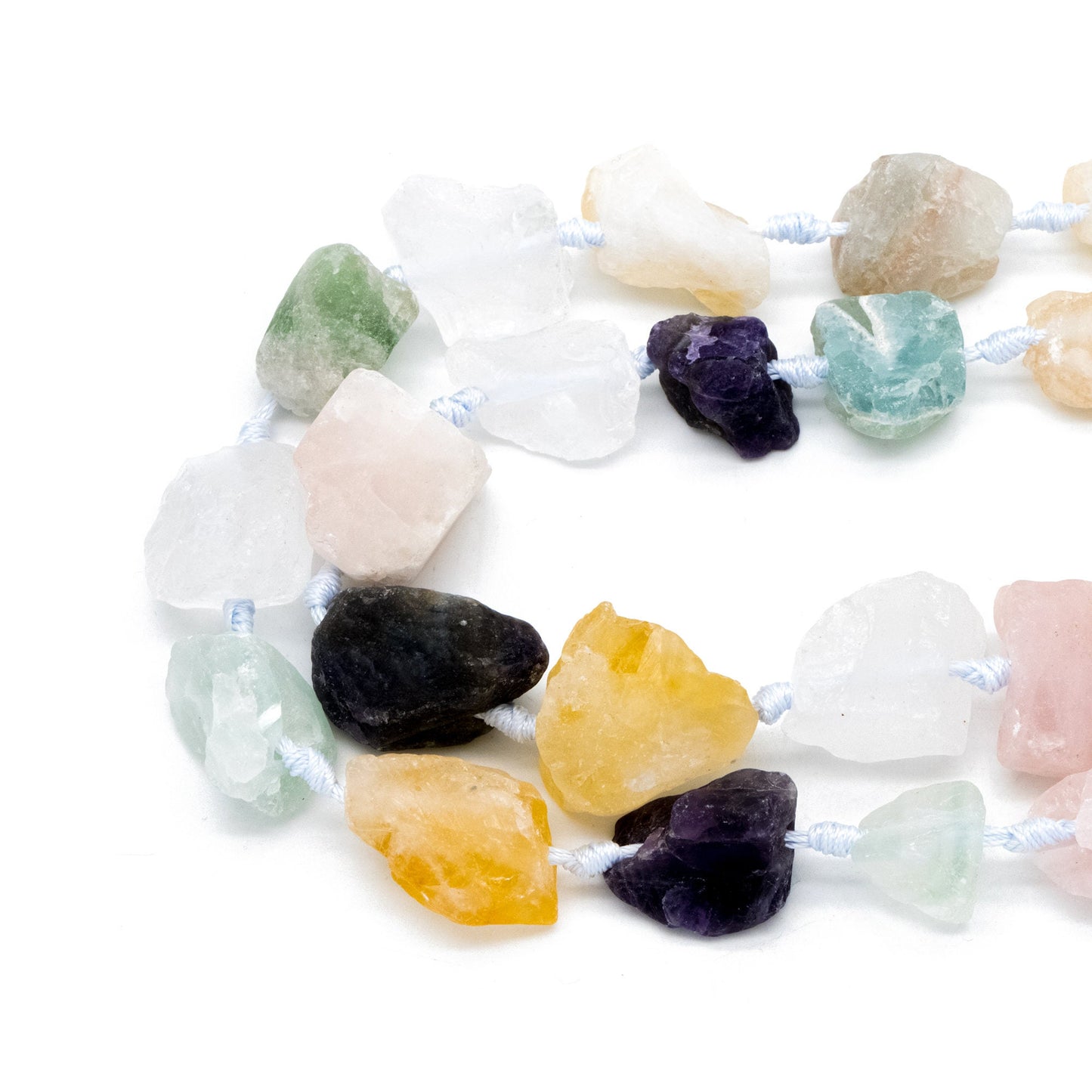 Natural Raw Crystal Nugget, Rough Gemstone Rocks, Raw Quartz Stone Beads, Mix Color Full strands (TR-052)