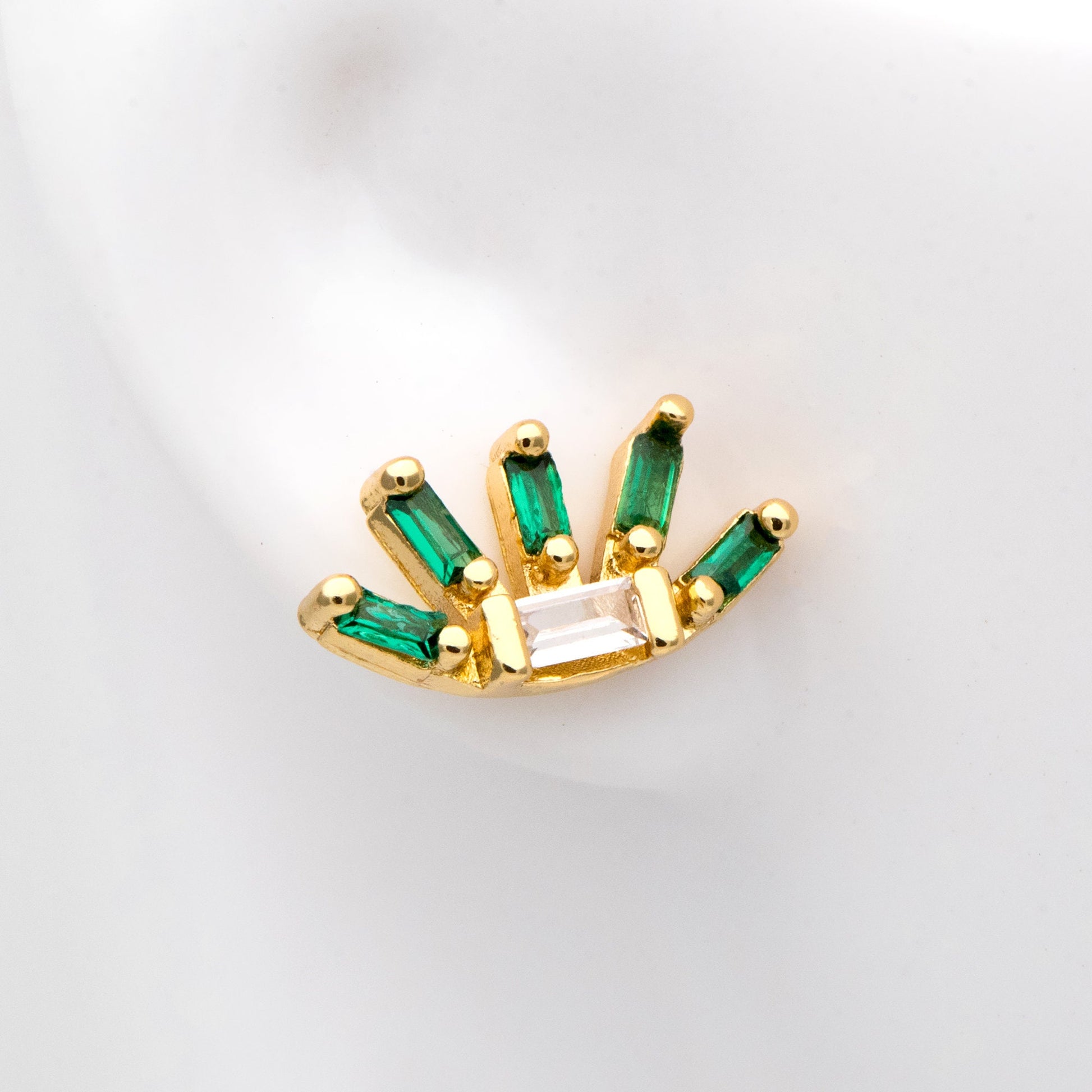 4pcs CZ Pave Rectangle Earring Studs, 18K Gold plated Brass Ear Posts, Geometric Earring Findings (#GB-3247)