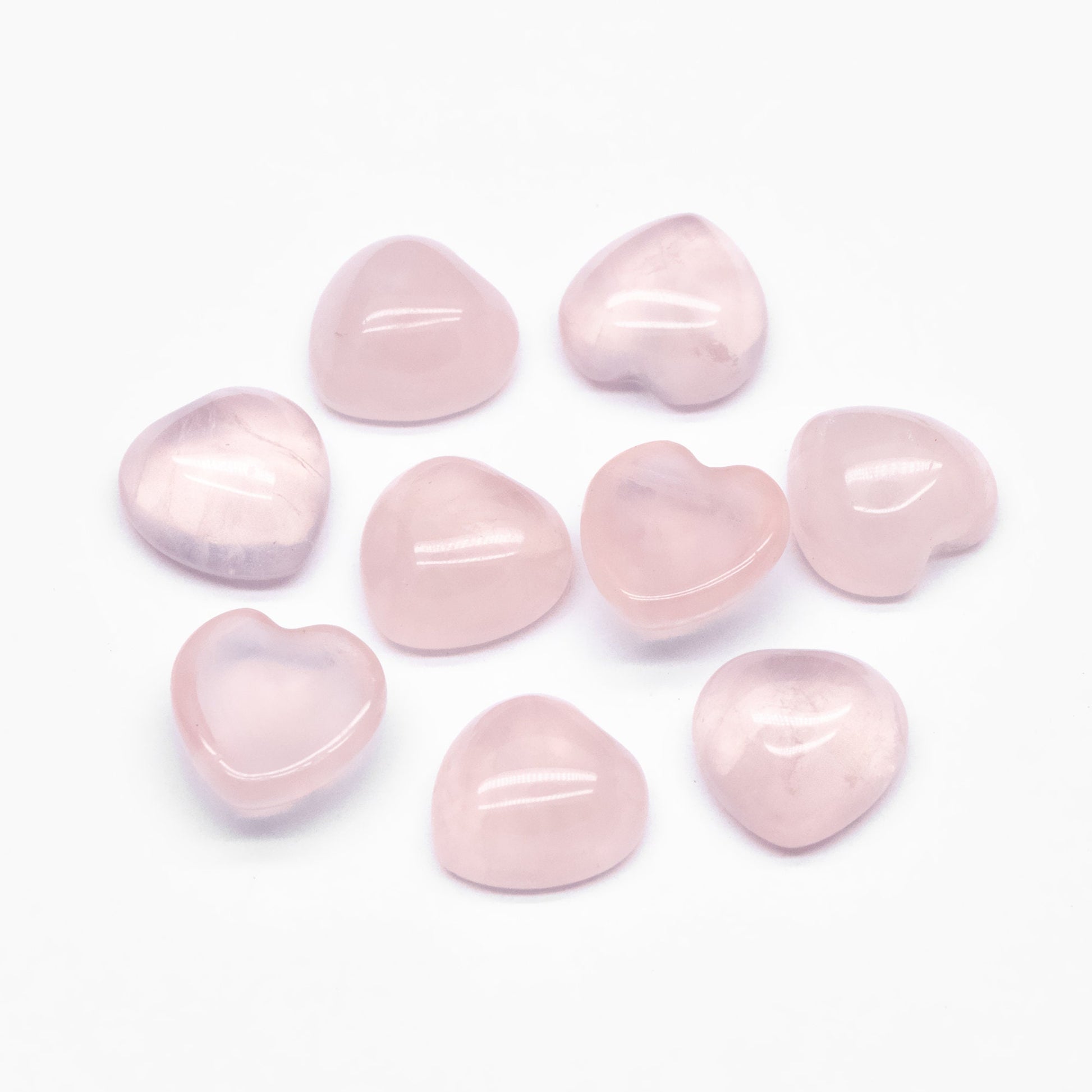 10pcs Heart Gemstone Cabochon for Jewelry Making, 10mm Heart Flatback Cabs Wholesale (No Hole) (TR-065)