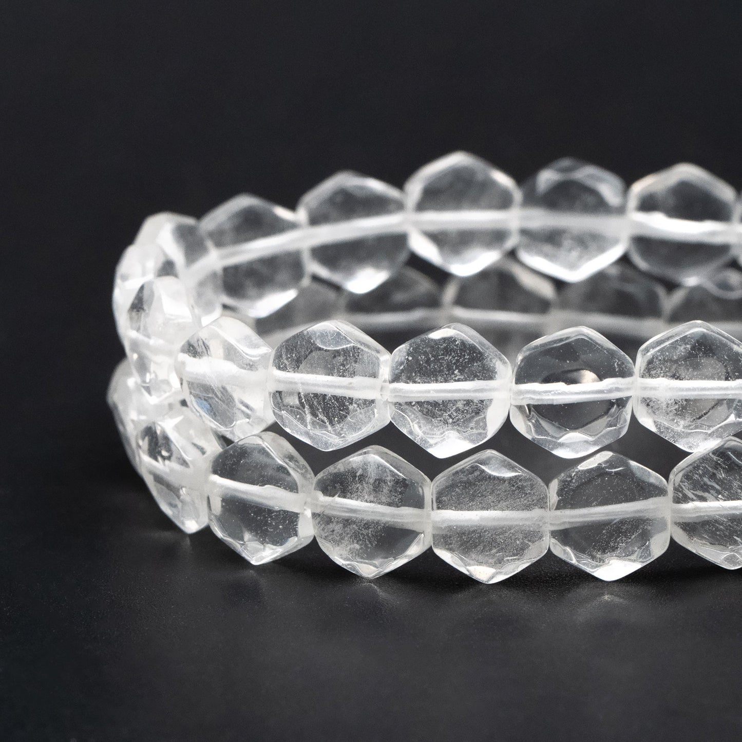 25pcs Hexagon Gemstone Beads, 9x8mm, Bracelet Beads, Beads Supply (TR-069)