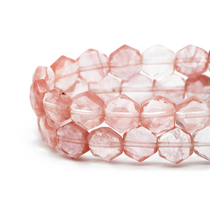 25pcs Hexagon Gemstone Beads, 9x8mm, Bracelet Beads, Beads Supply (TR-069)