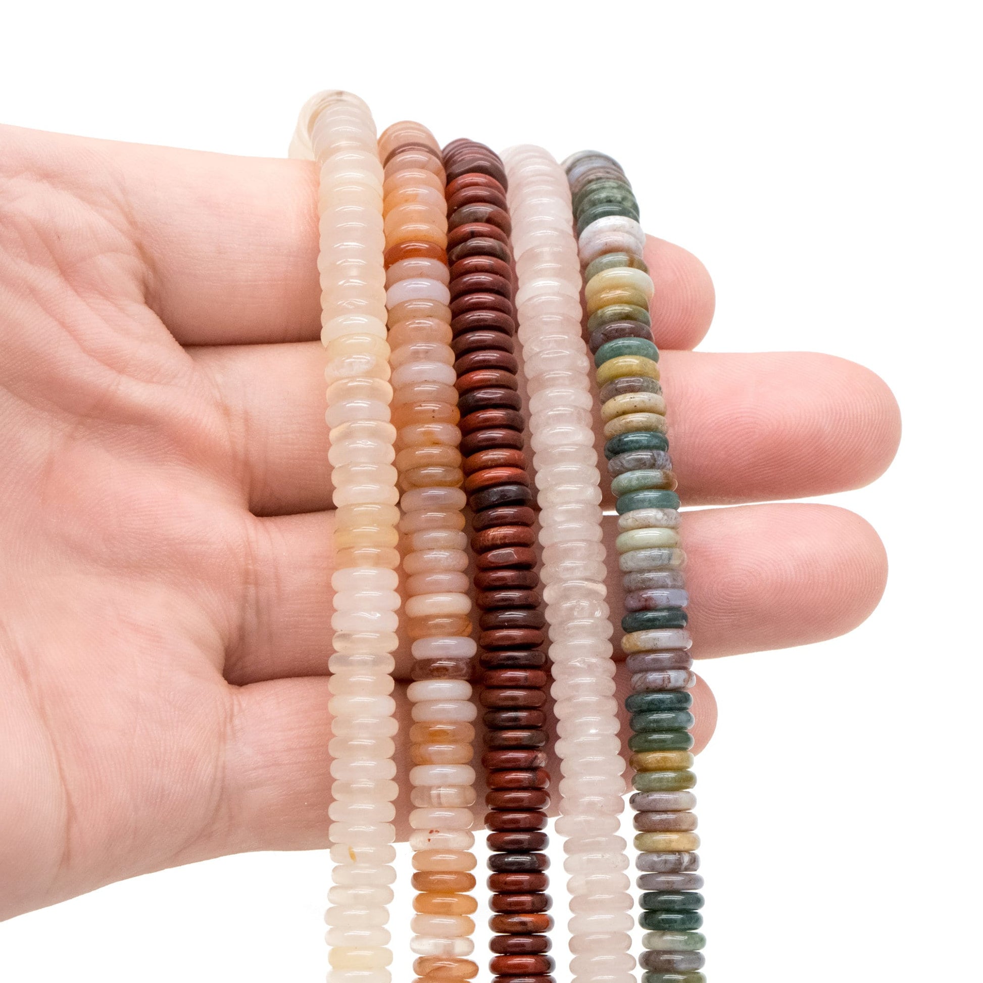 Natural heishi gemstone beads, 6x2mm, 15.5"Strd Beads, DIY Making Supplies (TR-070)