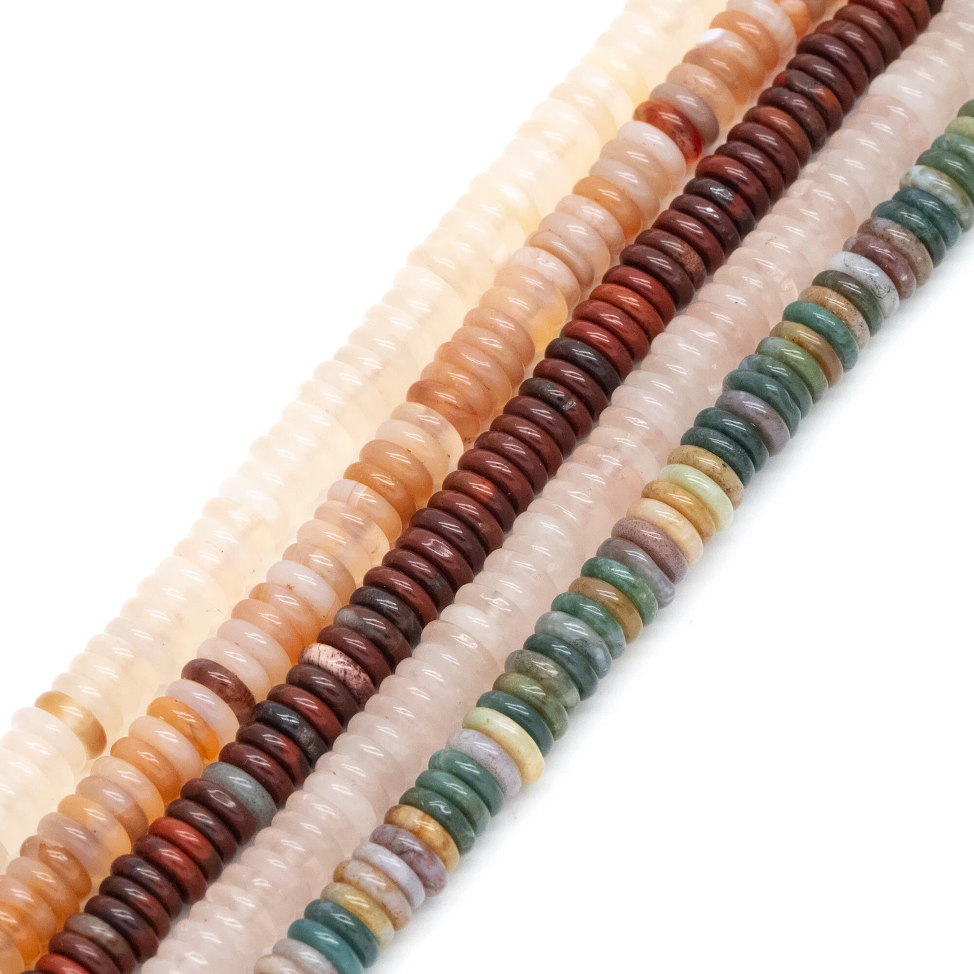 Natural heishi gemstone beads, 6x2mm, 15.5"Strd Beads, DIY Making Supplies (TR-070)