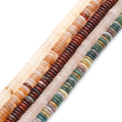 Natural heishi gemstone beads, 6x2mm, 15.5"Strd Beads, DIY Making Supplies (TR-070)