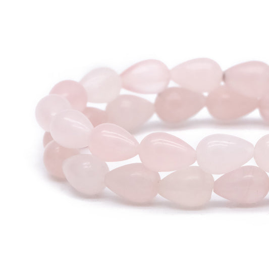 40pcs Smooth Teardrop Beads, 6x9mm, Agate, Pink Quartz, Wholesale Gemstone Beads (TR-071)
