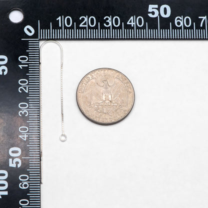 10pcs Sterling Silver Threader Earrings, .925 Silver Box Chain, Earwire Thread with Open Jump Ring (CY-033)