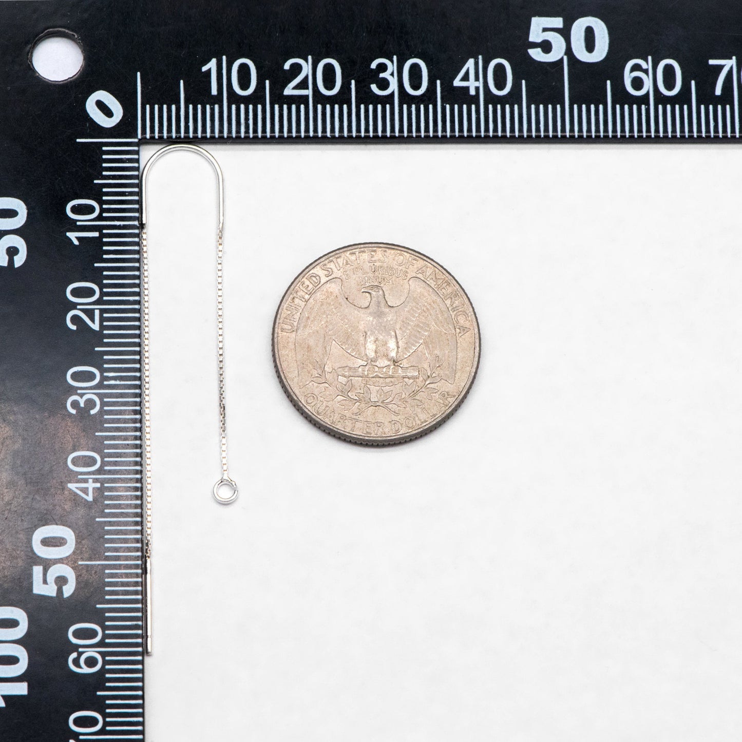 10pcs Sterling Silver Threader Earrings, .925 Silver Box Chain, Earwire Thread with Open Jump Ring (CY-033)