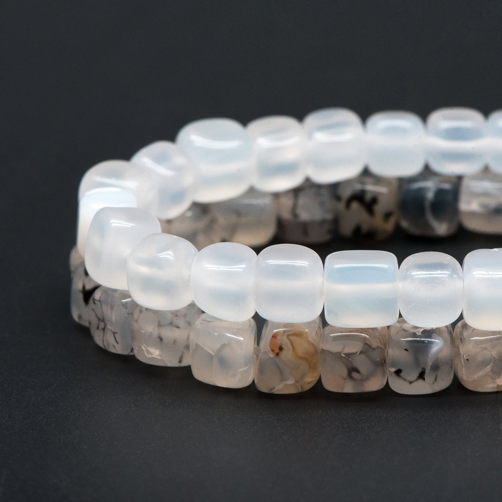 7mm Natural Cube Agate Beads, Cube Gemstone Beads, Full 14.5 inch strands (TR-040)