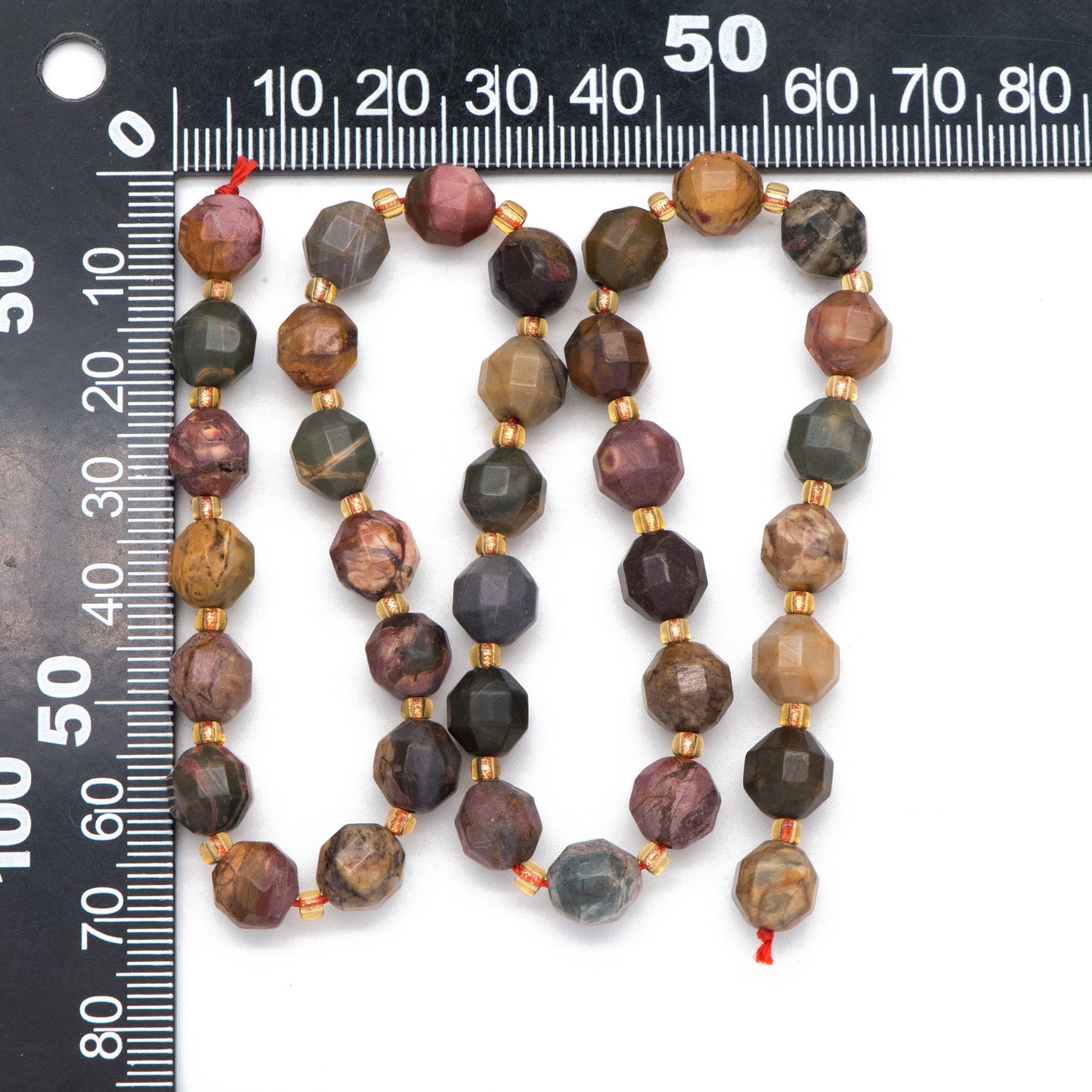 8x8.5mm Matte Black Network Jasper, Wood Grain Jasper, Picasso Jasper, Faceted Prism Gemstone Beads, Full 14.5 inch strands (TR-045)