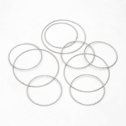 10pcs Silver Tone Round Ring 30/ 40mm, Rhodium plated Brass, Geometric Hoop Circle (GB-3303)