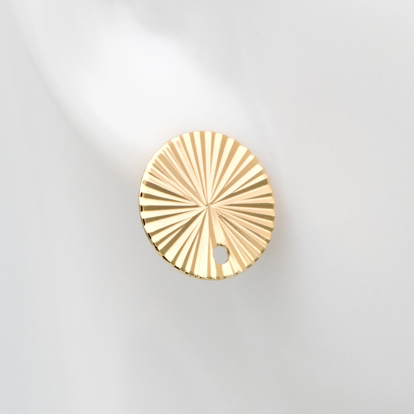 10pcs Gold Round Disc Ear Posts 12mm, 18K Gold plated Brass, Geometric Stud Earring Components (GB-3283)