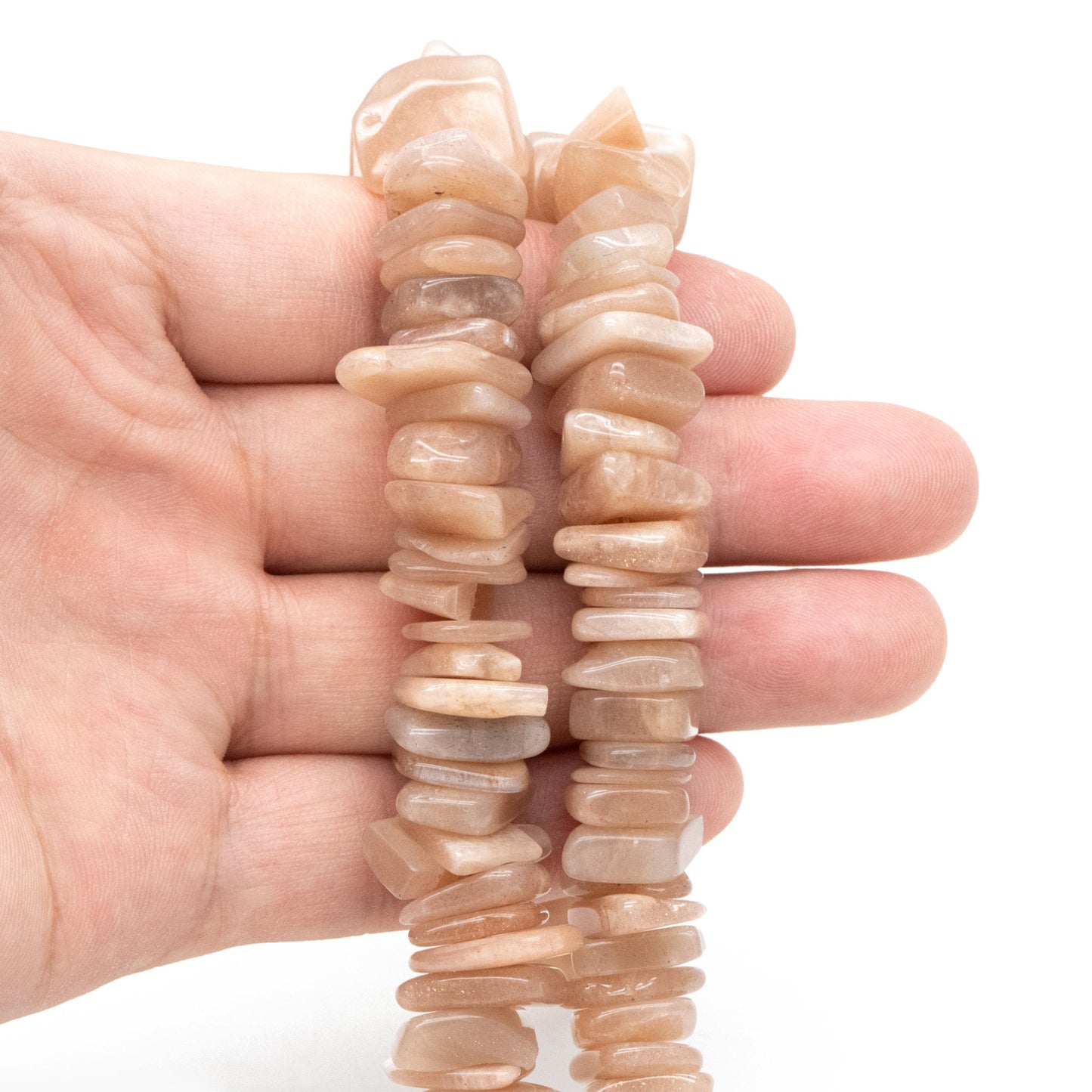 Natural Sunstone Pebble Nugget Beads, Smooth Oval Stone Beads 10-18mm, Wholesale Gemstone Beads (TR-056-2)/ Full strand