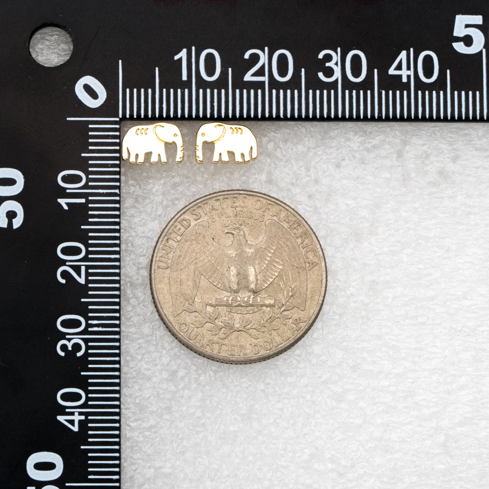 10pcs Gold/ Silver Elephant Ear posts 6x9mm, Gold/ Rhodium Plated Brass Minimalist Stud Earrings (GB-3309)