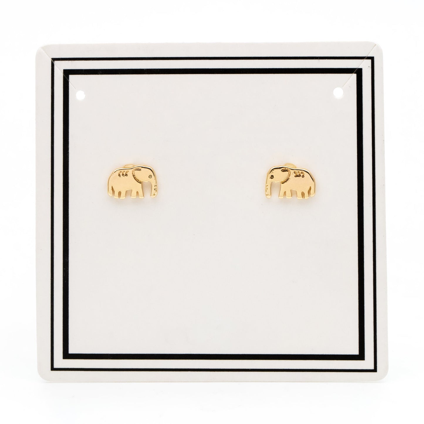 10pcs Gold/ Silver Elephant Ear posts 6x9mm, Gold/ Rhodium Plated Brass Minimalist Stud Earrings (GB-3309)