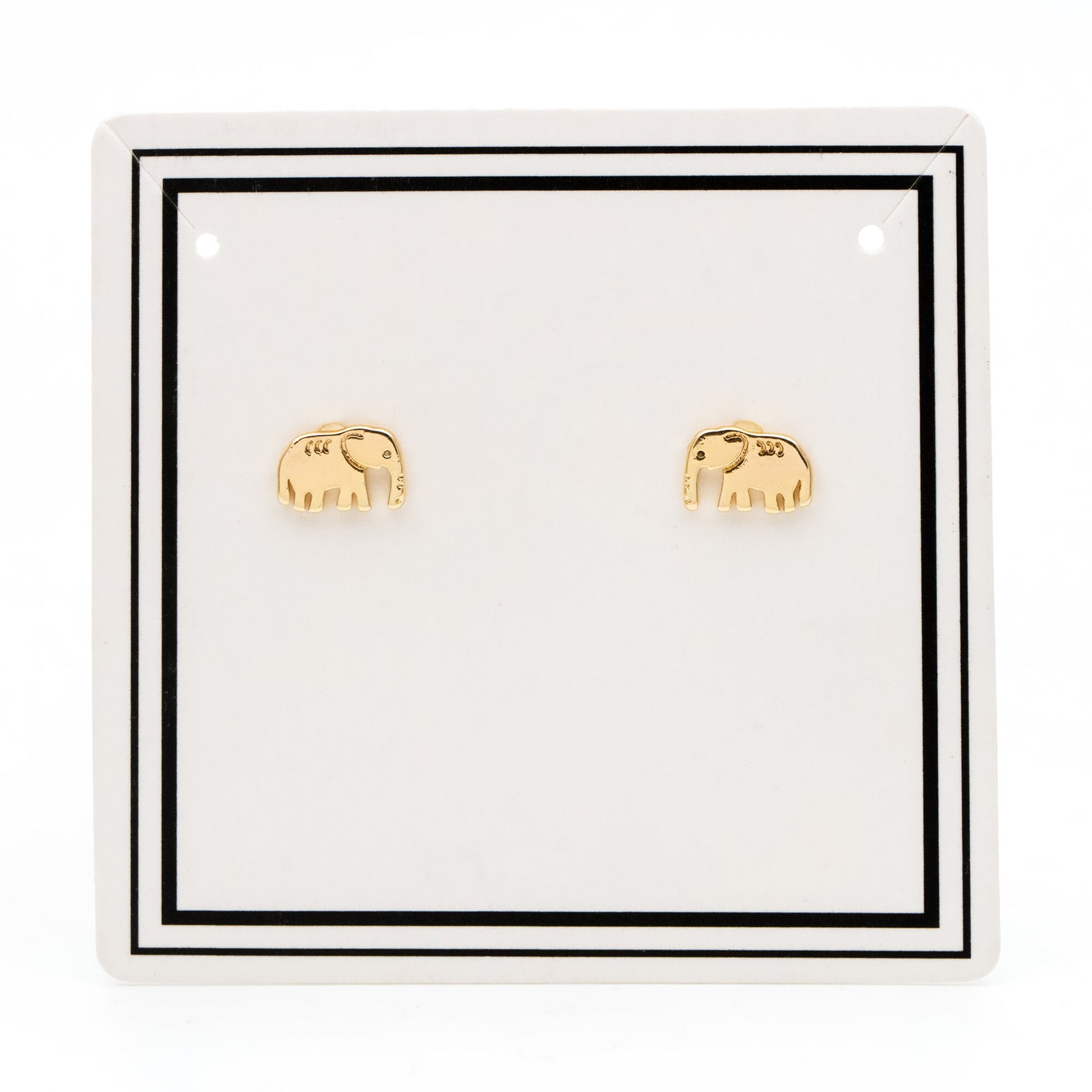 10pcs Gold/ Silver Elephant Ear posts 6x9mm, Gold/ Rhodium Plated Brass Minimalist Stud Earrings (GB-3309)