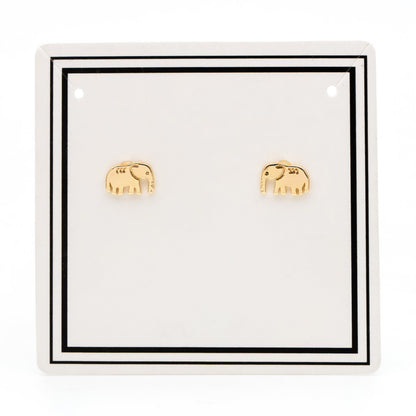 10pcs Gold/ Silver Elephant Ear posts 6x9mm, Gold/ Rhodium Plated Brass Minimalist Stud Earrings (GB-3309)