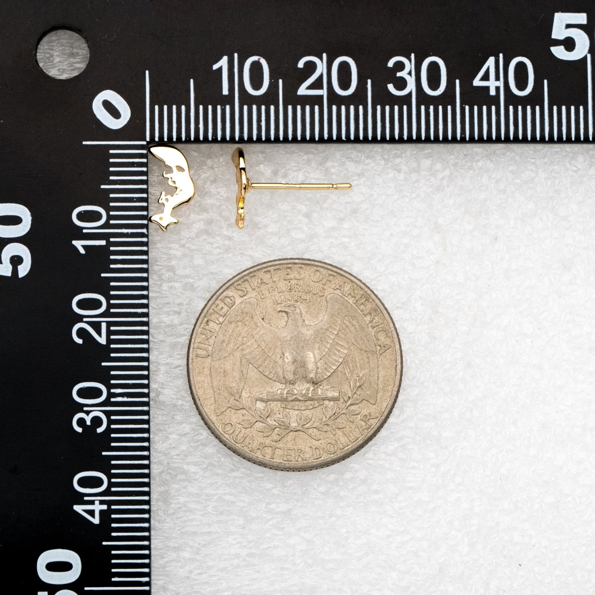 10pcs Gold Fox Stud Earrings 10x6mm, 18K Gold plated Brass Animal Ear Posts (#GB-3286)