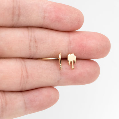 10pcs Gold Swallow Ear Posts 15x11mm, Gold Plated Brass Bird Stud Earrings (GB-3291)