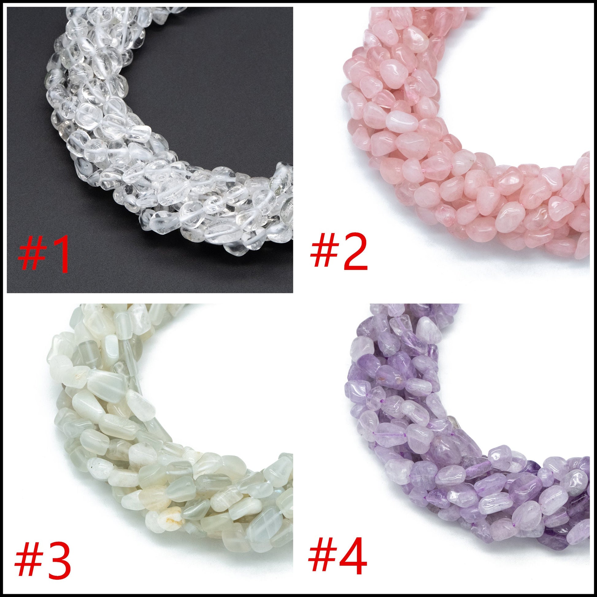 Natural Gemstone Pebble Nugget Beads, Smooth Oval Quartz Stone Beads 6-8mm, Wholesale Gemstone Beads (TR-061)/ Full strand