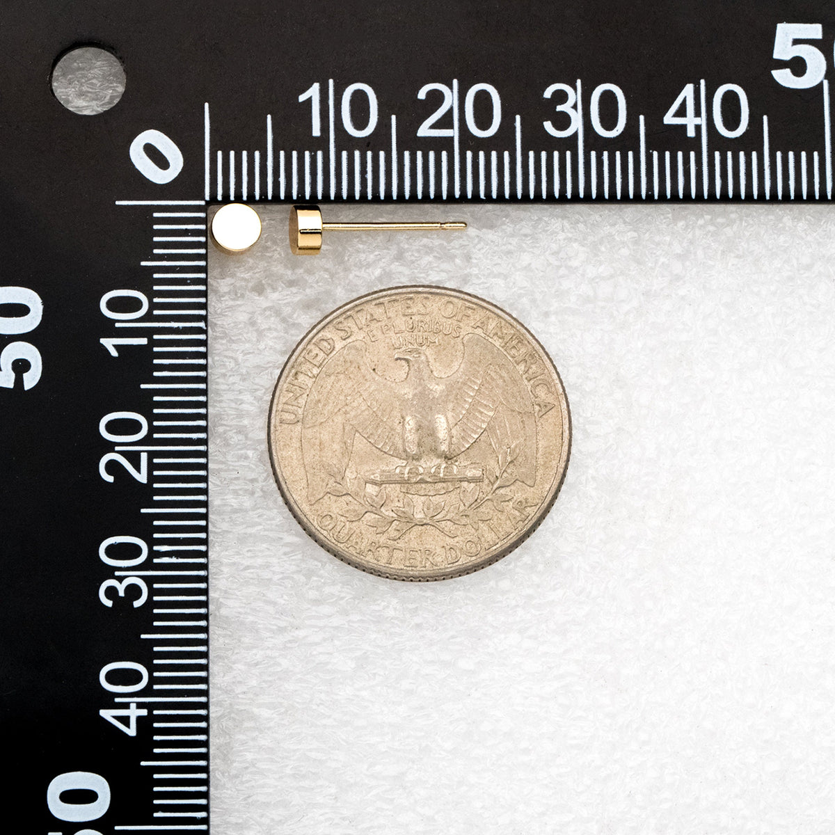 10pcs Gold/ Silver Round Stud Earring 4mm, Minimalist Round Coin Ear Posts (GB-3317)