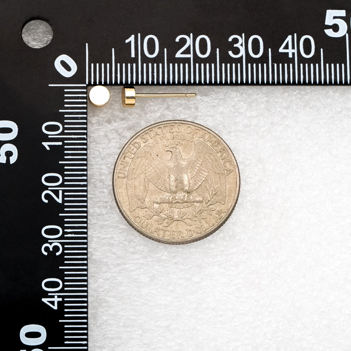 10pcs Gold/ Silver Round Stud Earring 4mm, Minimalist Round Coin Ear Posts (GB-3317)