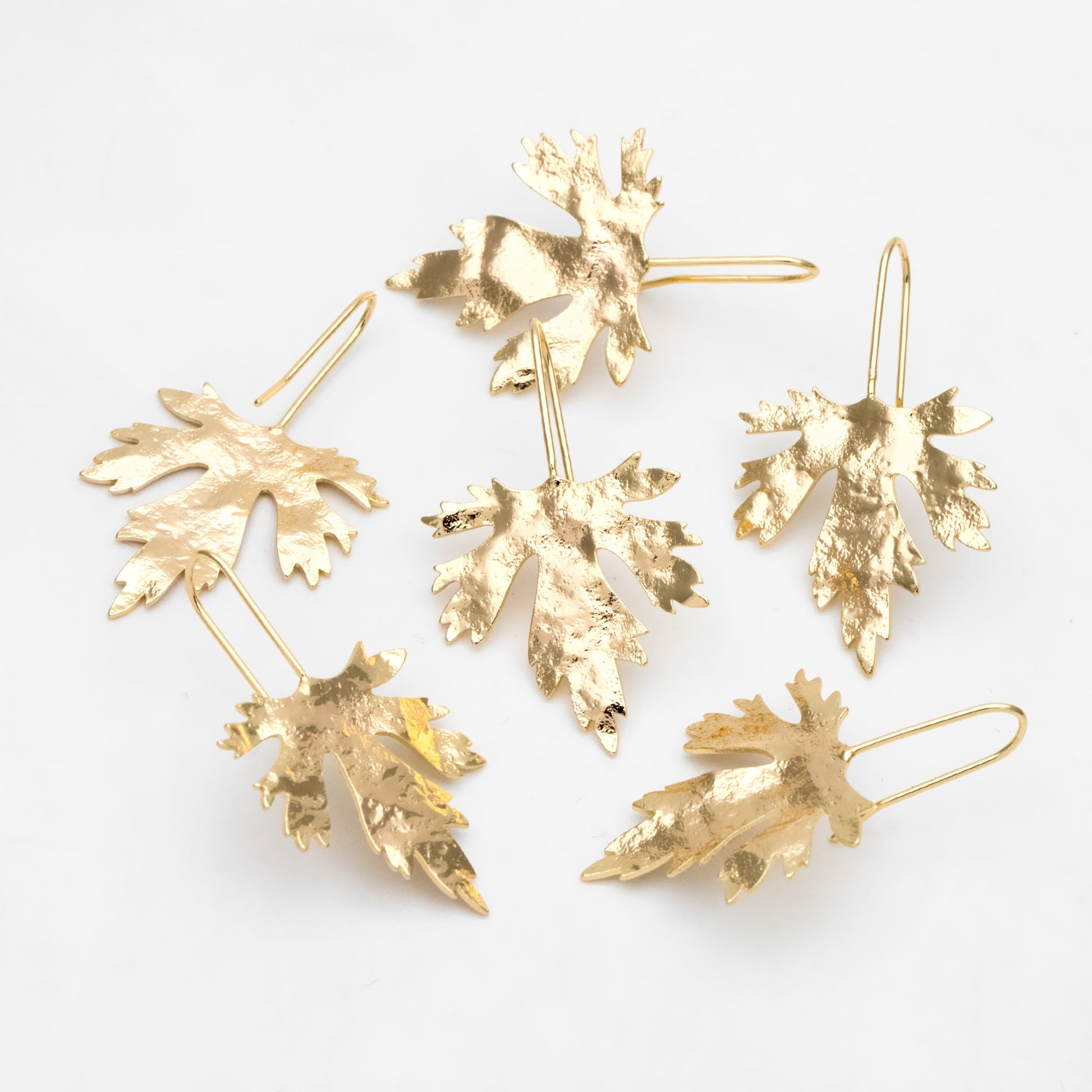 4pcs Gold/ Silver Tone Maple Leaf Ear Hooks, Simple Earwires Earring Components (GB-3323-B)