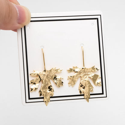 4pcs Gold/ Silver Tone Maple Leaf Ear Hooks, Simple Earwires Earring Components (GB-3323-B)