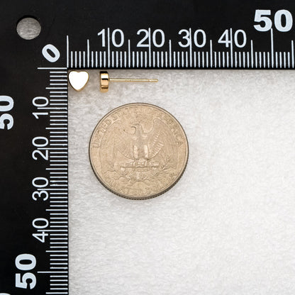 10pcs Gold/ Silver Heart Ear Posts 5mm, Real Gold/ Rhodium plated Brass, Geometric Earring Studs (GB-3324)