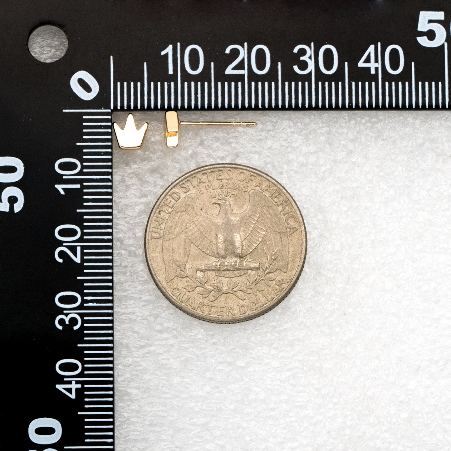 10pcs Gold Crown Ear posts 6mm, Gold Plated Brass Minimalist Stud Earrings (GB-3327)