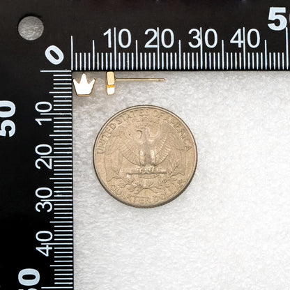 10pcs Gold Crown Ear posts 6mm, Gold Plated Brass Minimalist Stud Earrings (GB-3327)