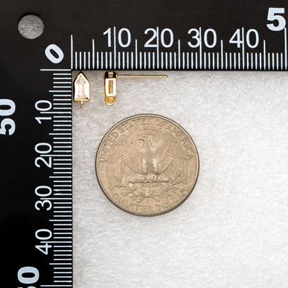 4pcs CZ Pave Arrow Earring Studs, 18K Gold plated Brass Ear Posts, Geometric Earring Findings (#GB-3329)