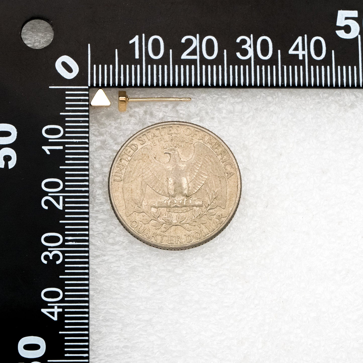 10pcs Gold/ Silver Triangle Minimalist Earrings, 4mm, Real Gold/ Rhodium Plated Brass Geometric Earring Studs (GB-3332)