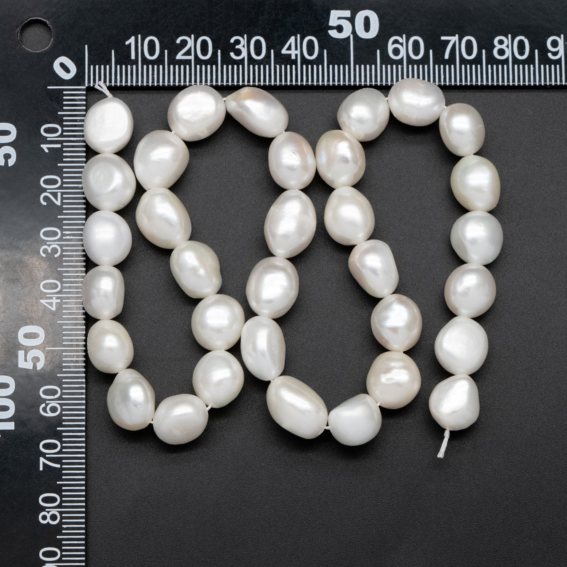 Freshwater Potato Pearls 9mm, White Nugget Pearls, Nautural Baroque Pearls (PL-74)/ 14.5" full strand