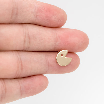 10pcs Gold Round Ear Posts 10x10mm, Gold Plated Brass Minimalist Stud Earrings (GB-3295)