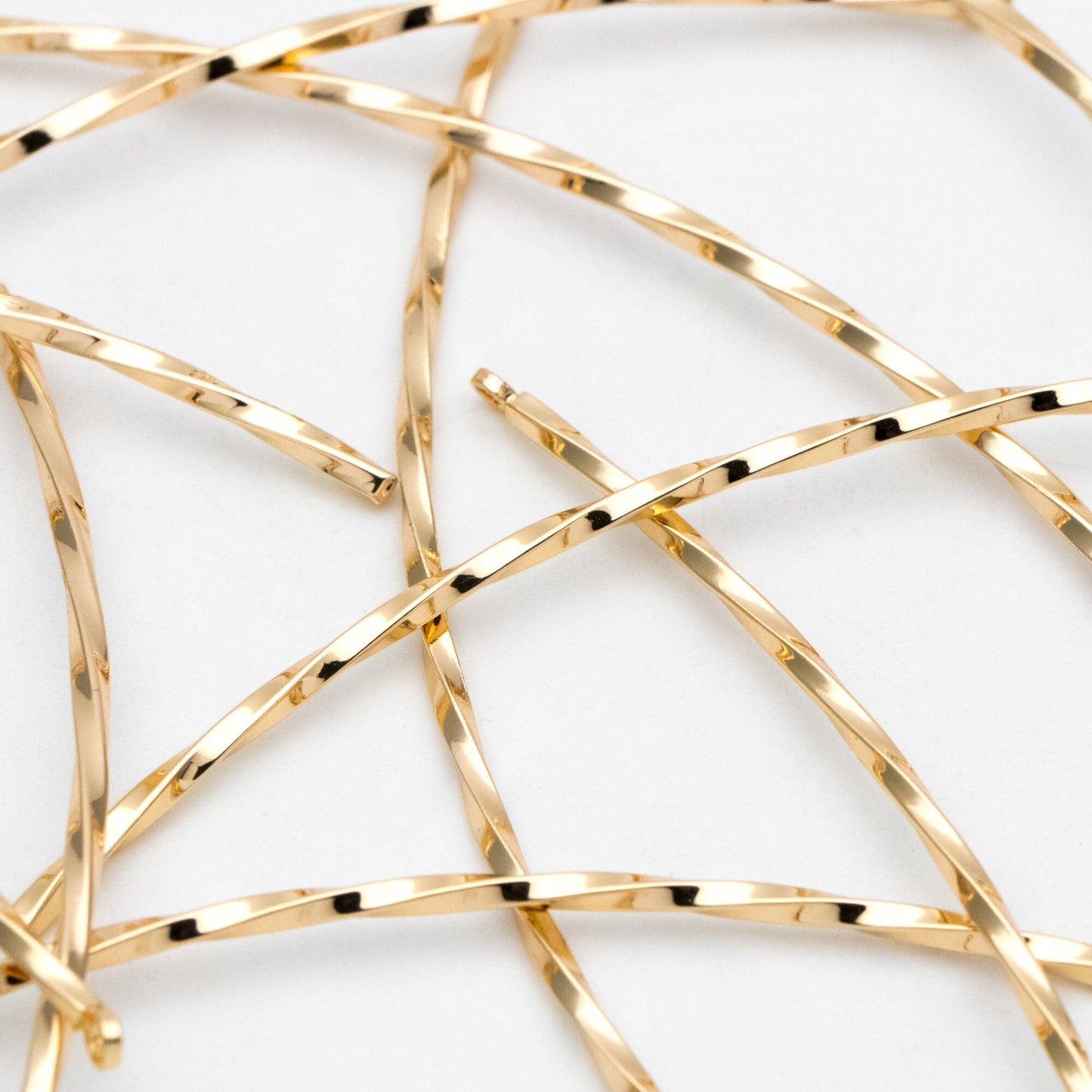 10pcs Gold plated Brass Twist Bar Pendants 66x10mm, Earring Component Charms (GB-454-D)