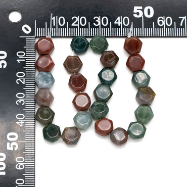 25pcs Hexagon Gemstone Beads, 9x8mm, Bracelet Beads, Beads Supply (TR-069)